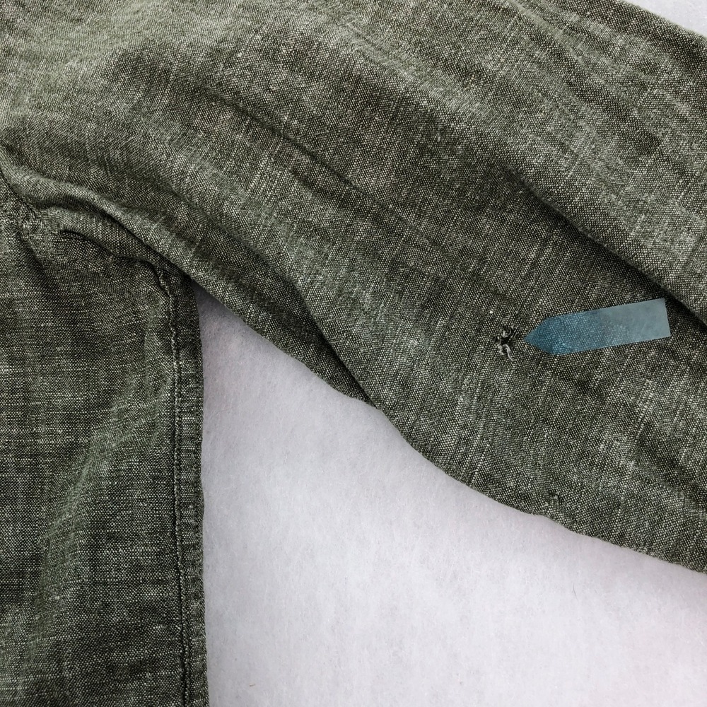 Mountain Hardwear Mens M Green Linen Blend Long Sleeve Button Up Shirt - Picture 13 of 14